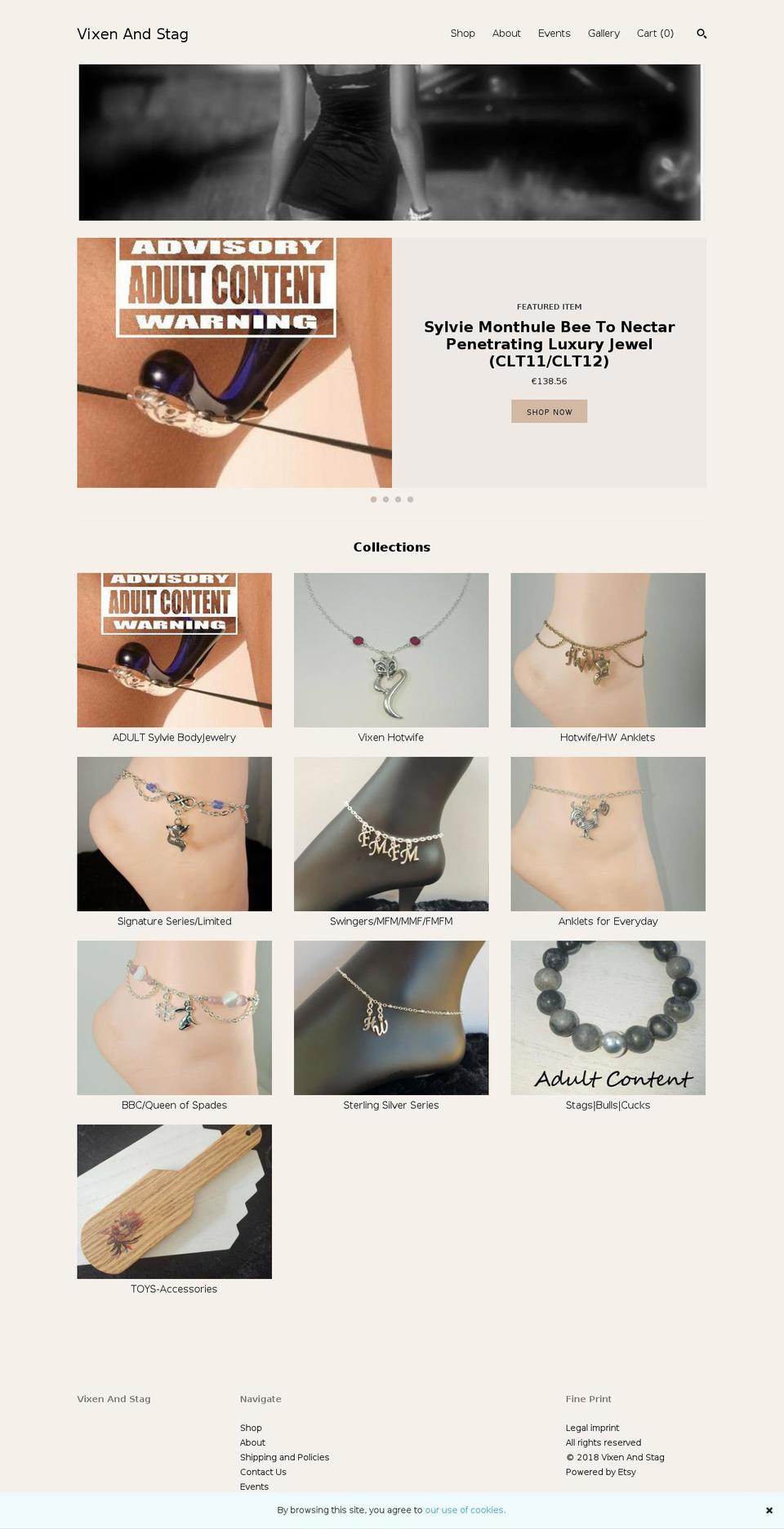 vixenandstag.com — Shopify storefront screenshot