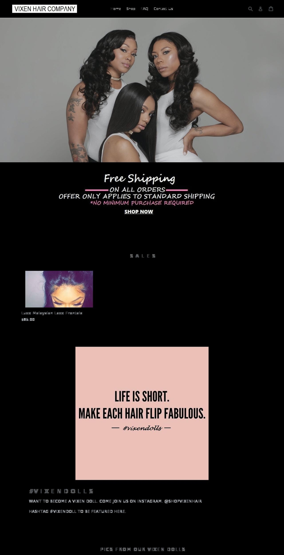 vixenhaircompany.com — Shopify storefront screenshot