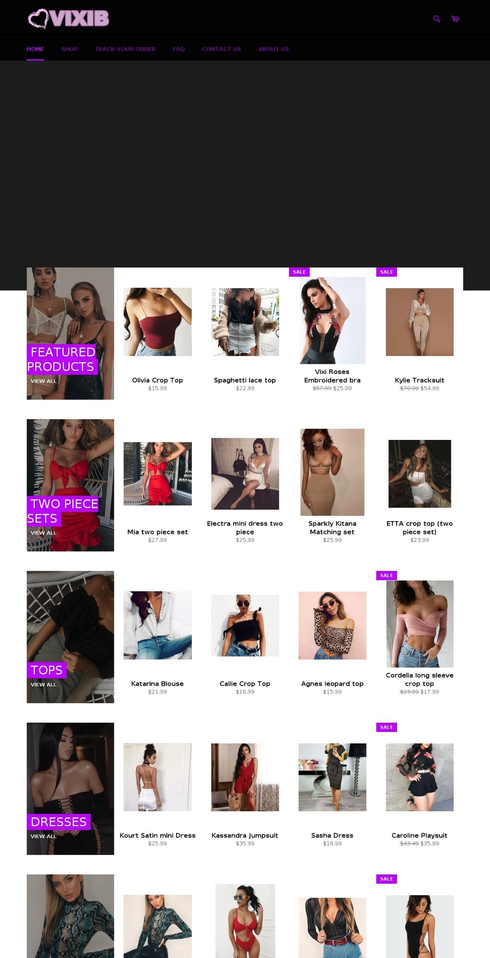 vixib.com shopify website screenshot
