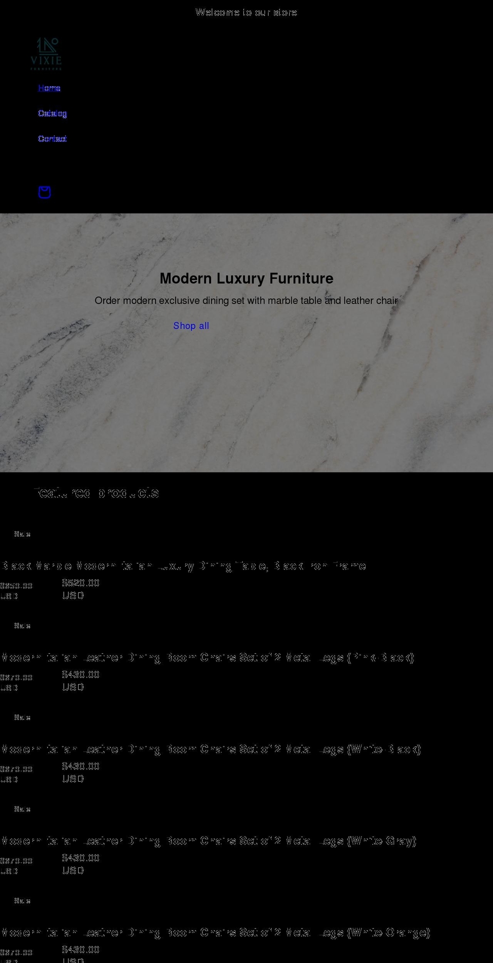 vixie.shop shopify website screenshot