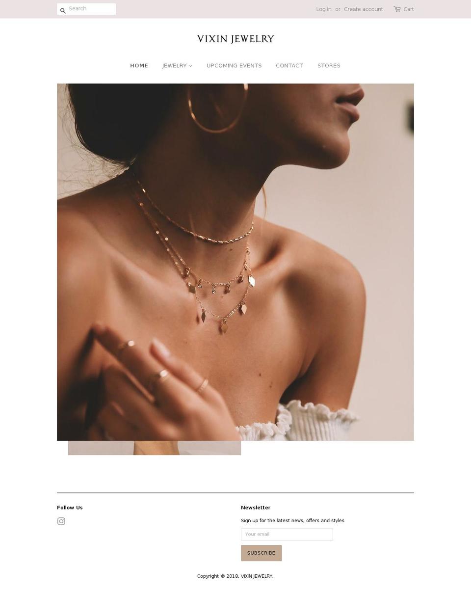 vixinjewelry.com shopify website screenshot