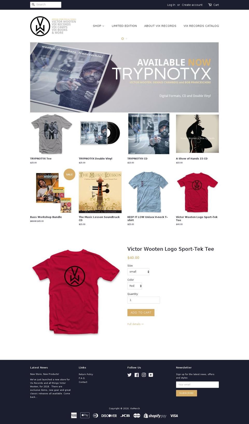 vixmerch.com shopify website screenshot