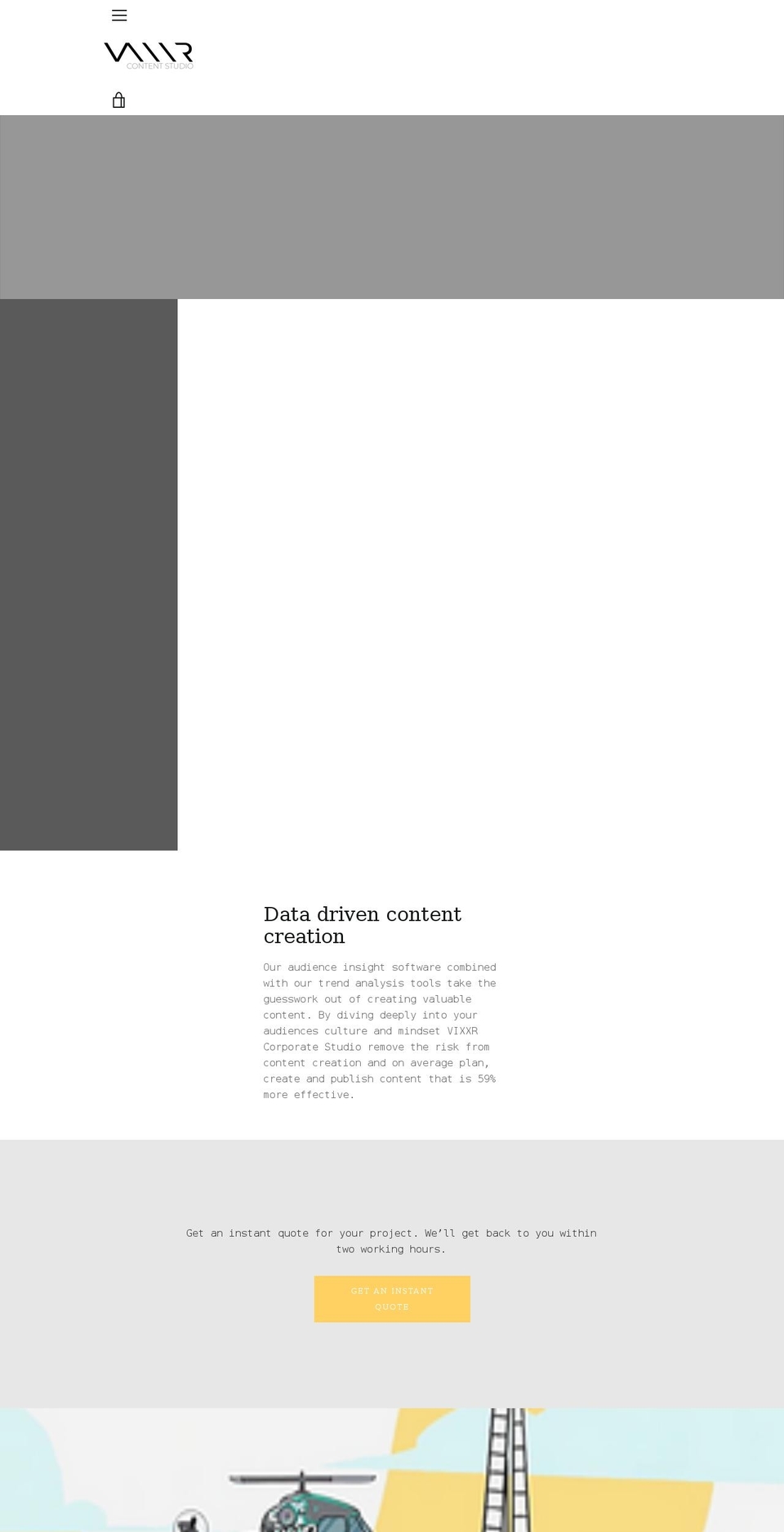 vixxrcorporatestudio.com shopify website screenshot