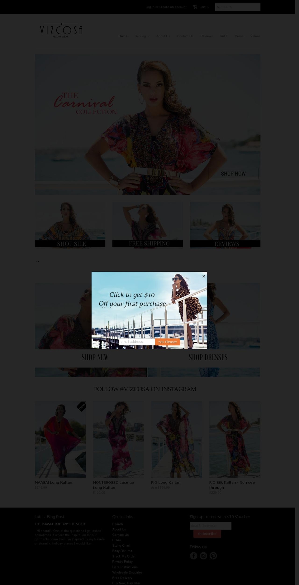 vizcosa.com shopify website screenshot