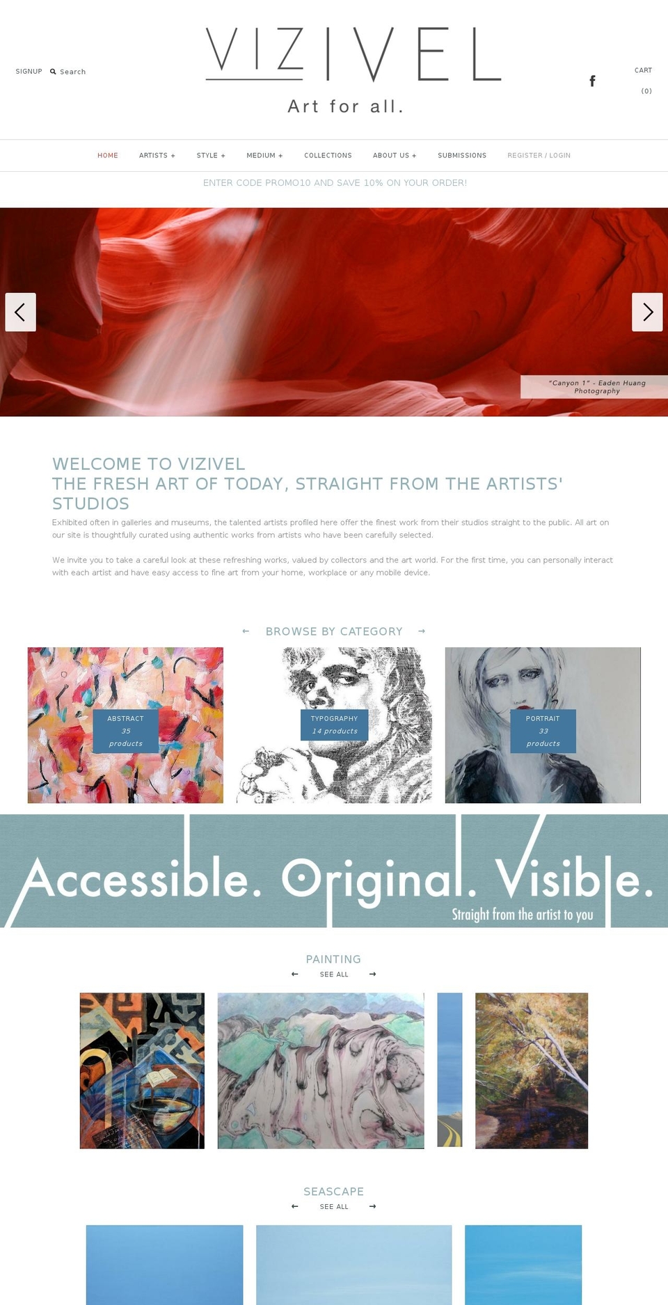 vizivel.com shopify website screenshot