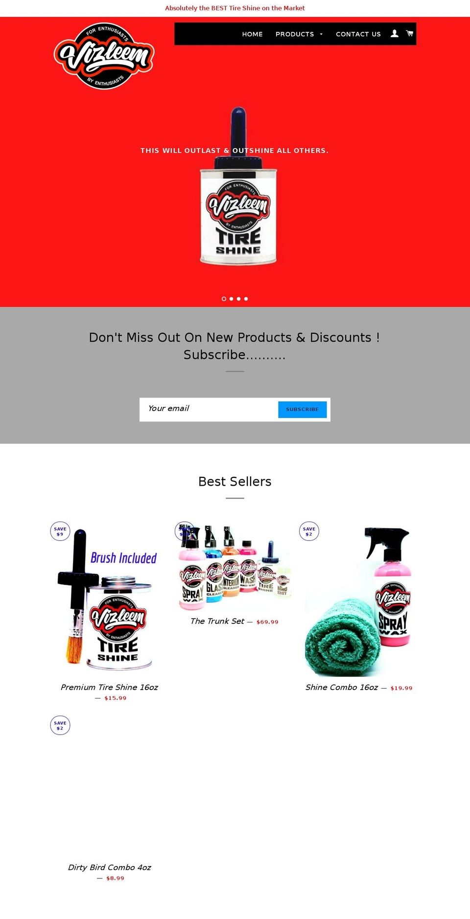 vizleem.com — Shopify storefront screenshot