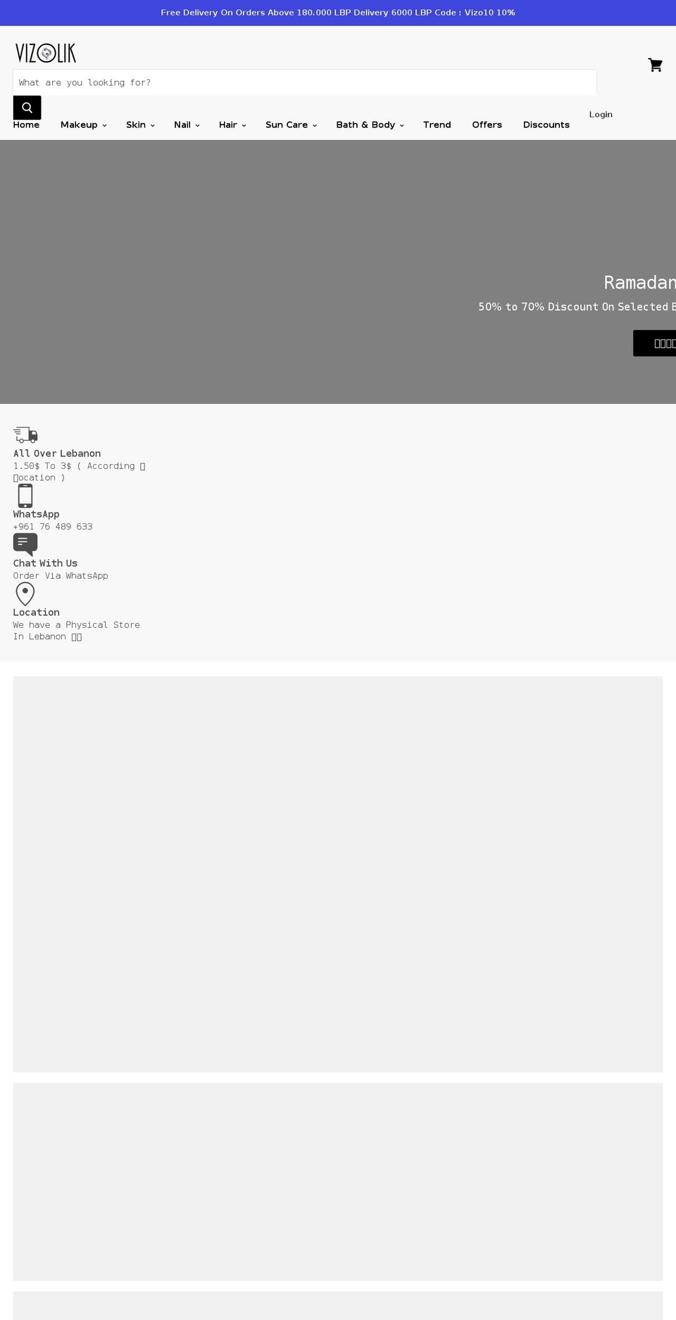 vizolik.com shopify website screenshot