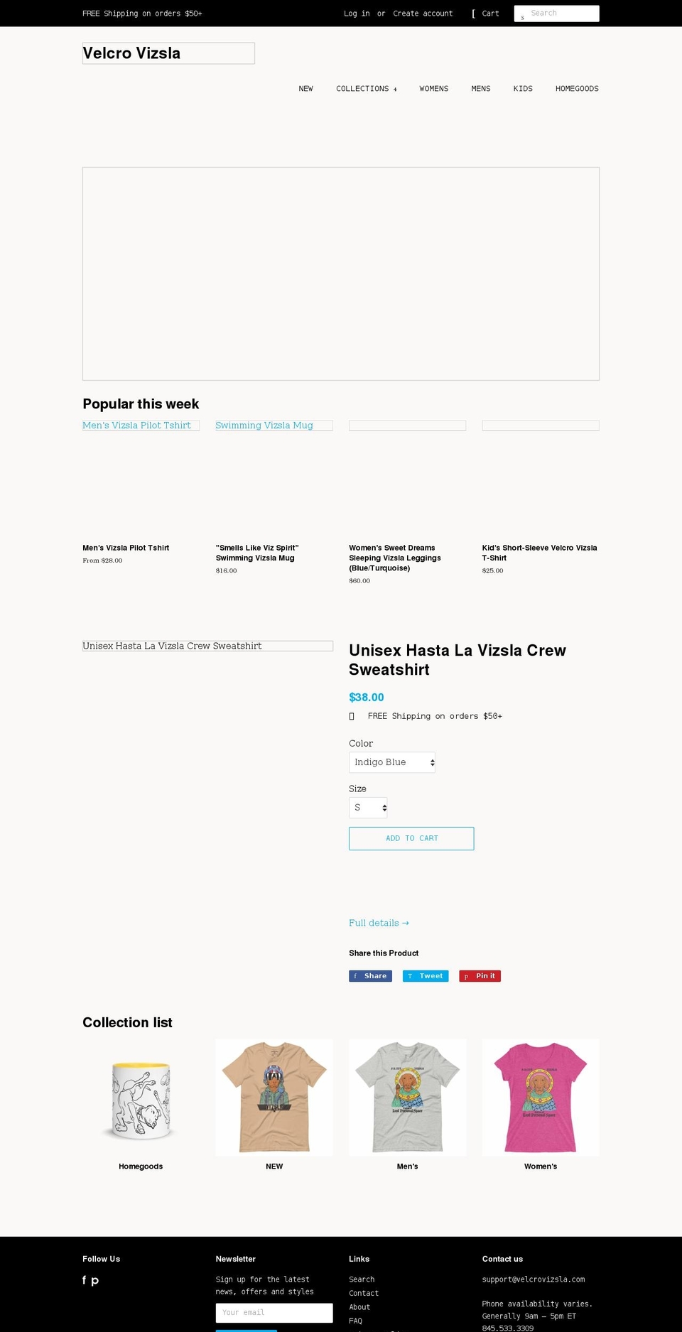 vizslavizsla.com shopify website screenshot