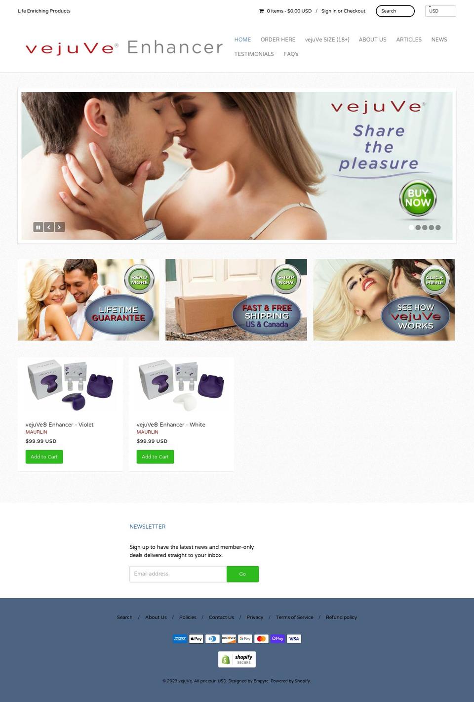 vjuve.ca shopify website screenshot