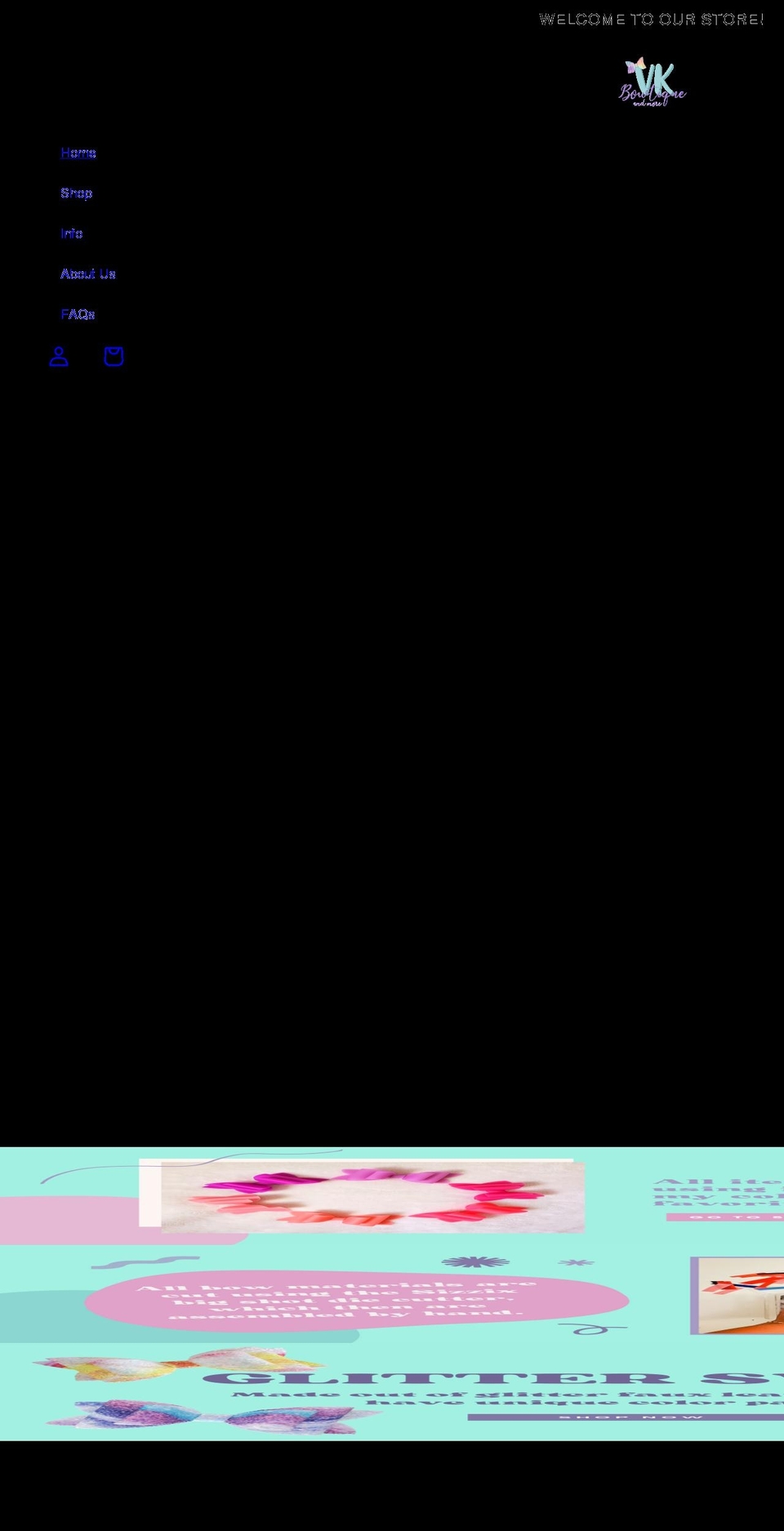 vkbowtique.com shopify website screenshot