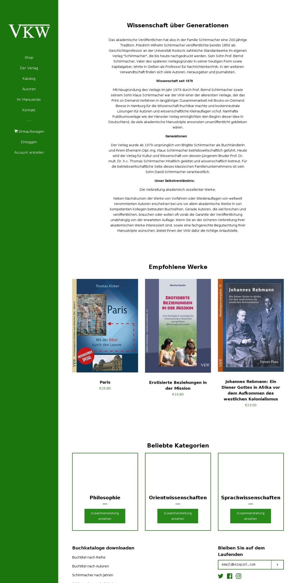 vkwonline.com — Shopify storefront screenshot