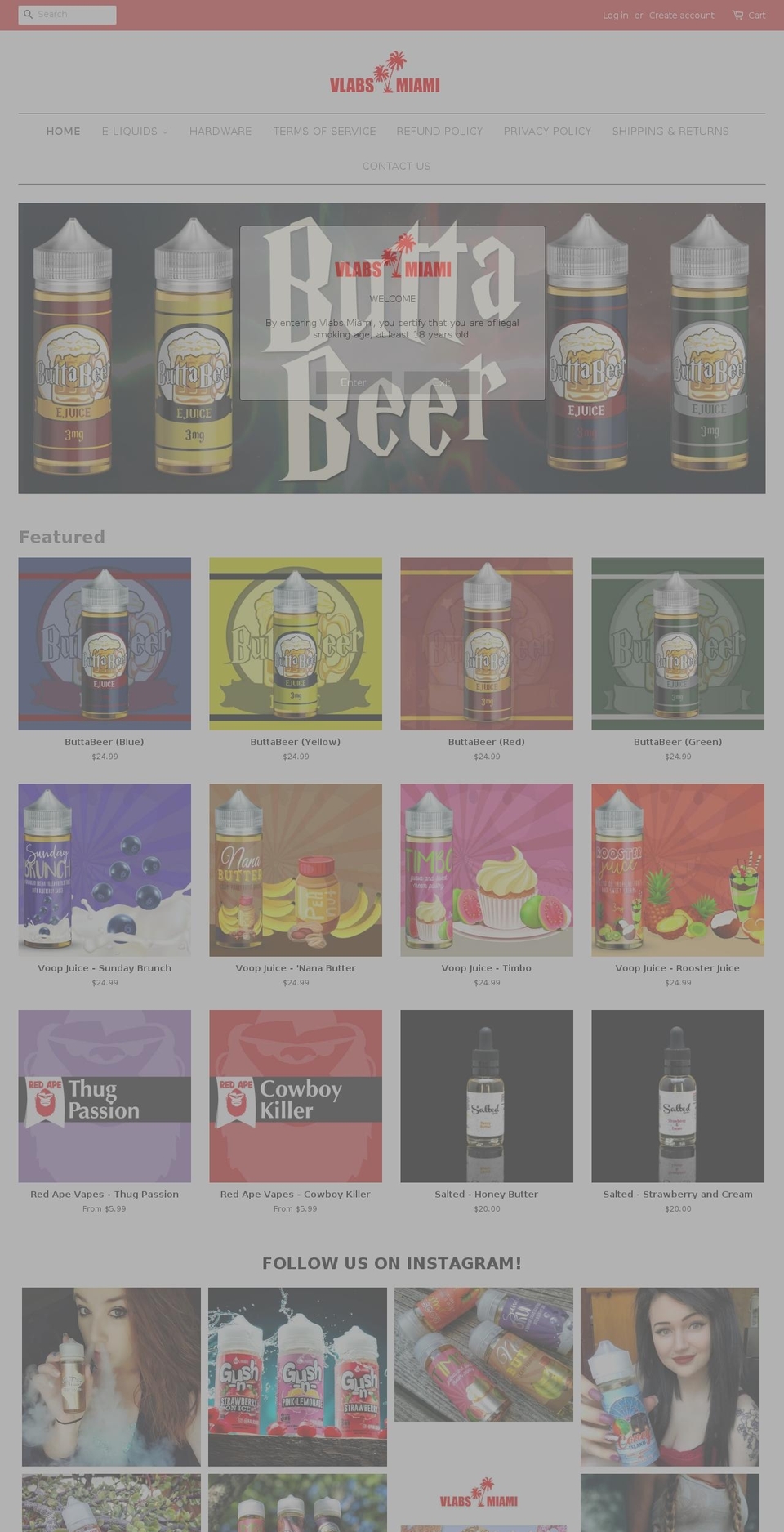 vlabsmiami.com shopify website screenshot