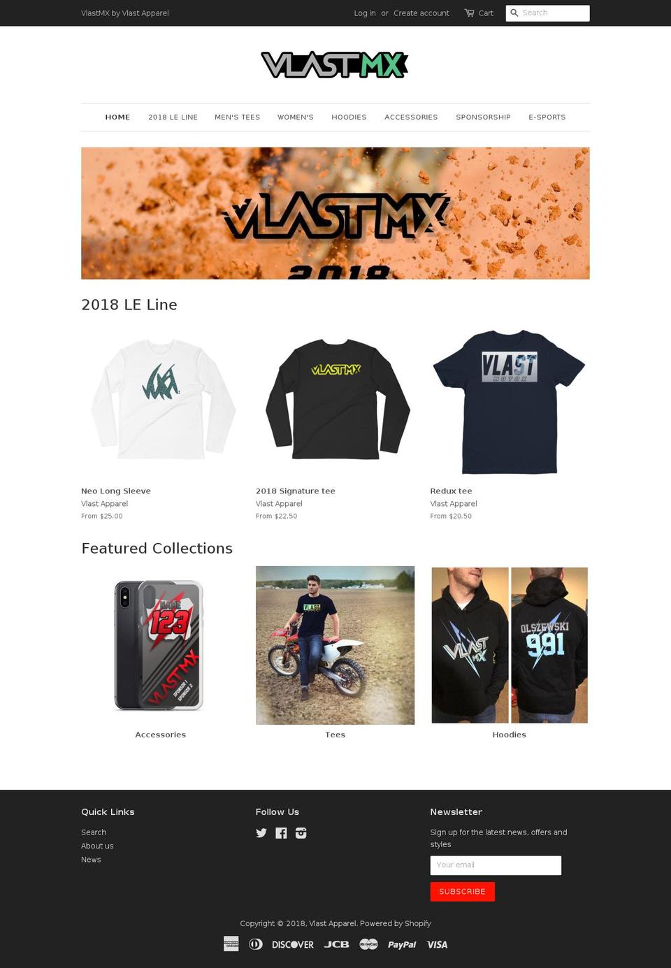 vlastapparel.com shopify website screenshot