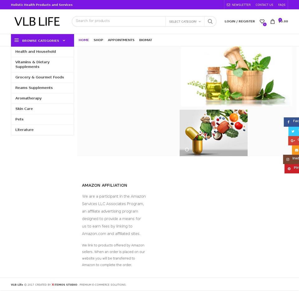 vlb.life shopify website screenshot