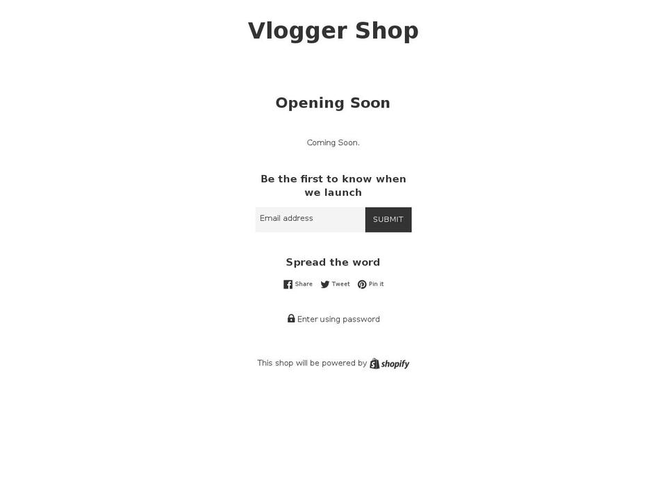 vloggershop.myshopify.com shopify website screenshot