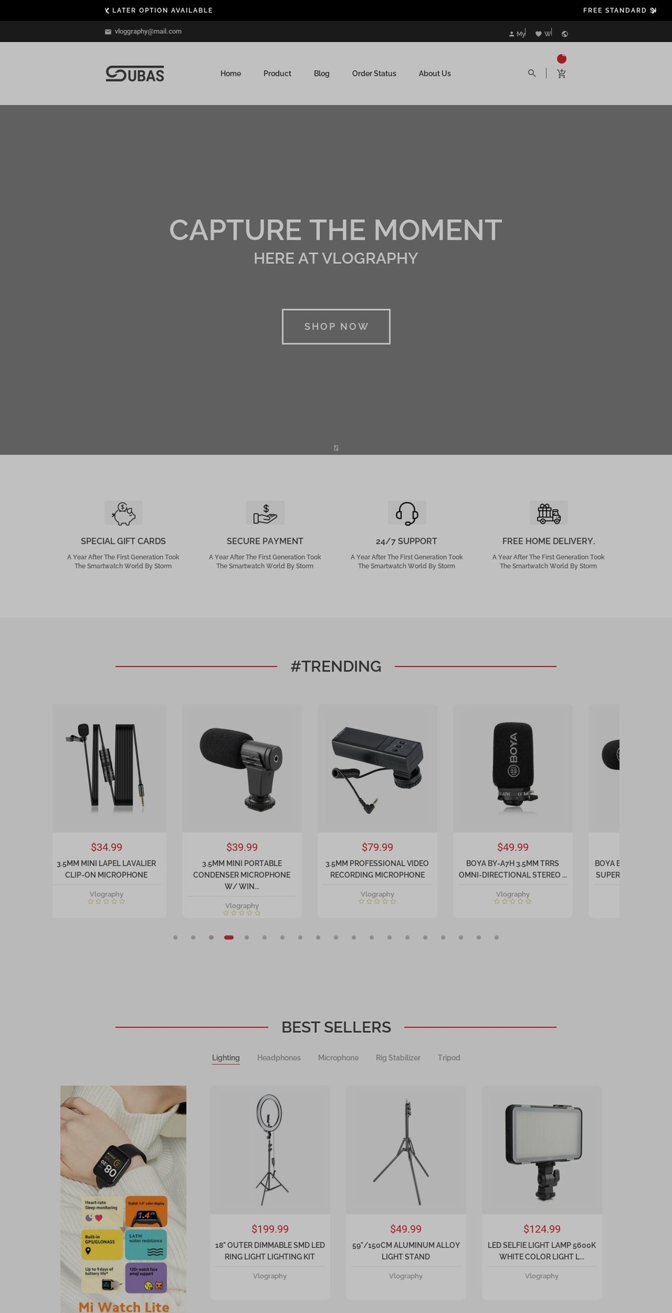 vloggraphy.com shopify website screenshot