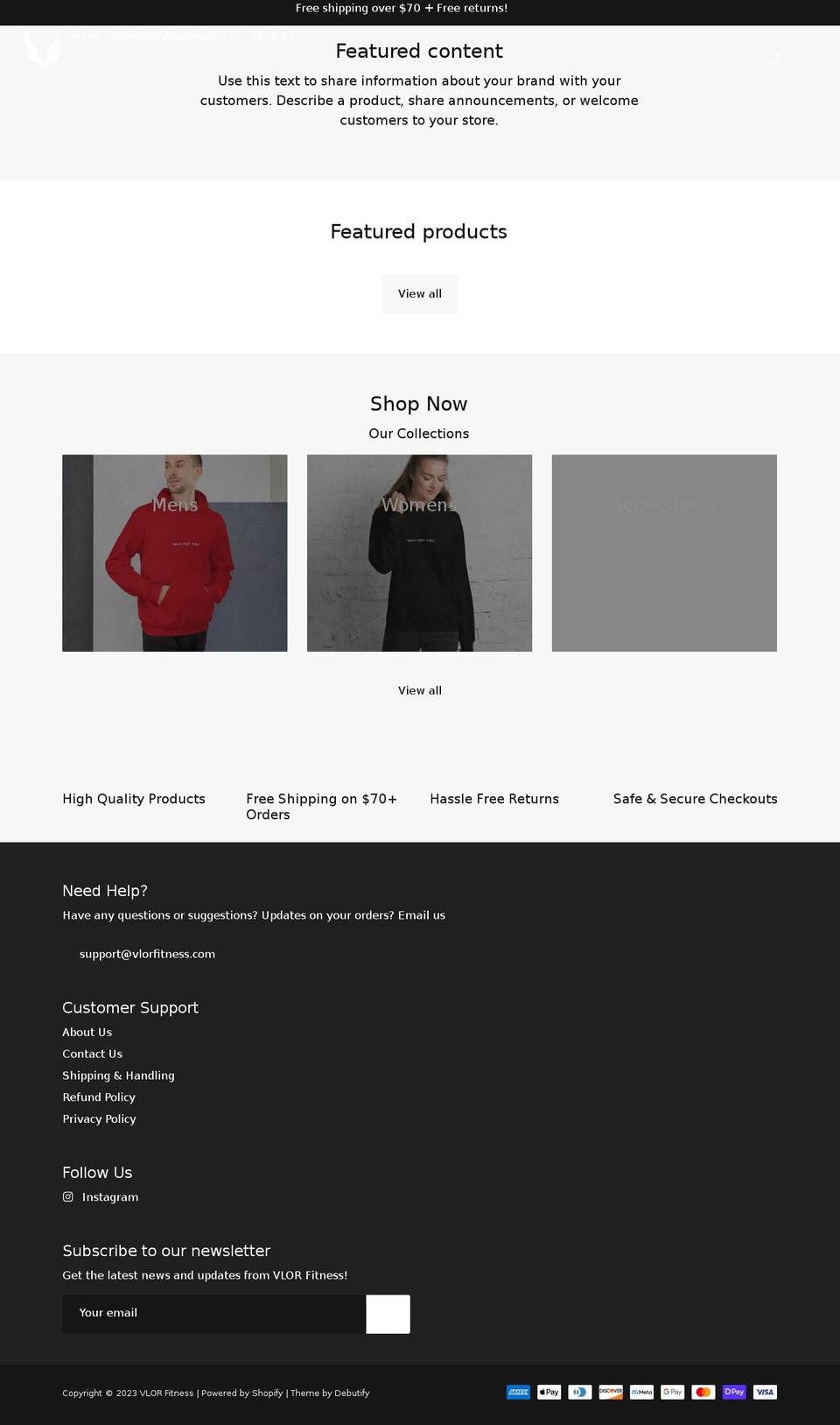 vlorfitness.com shopify website screenshot