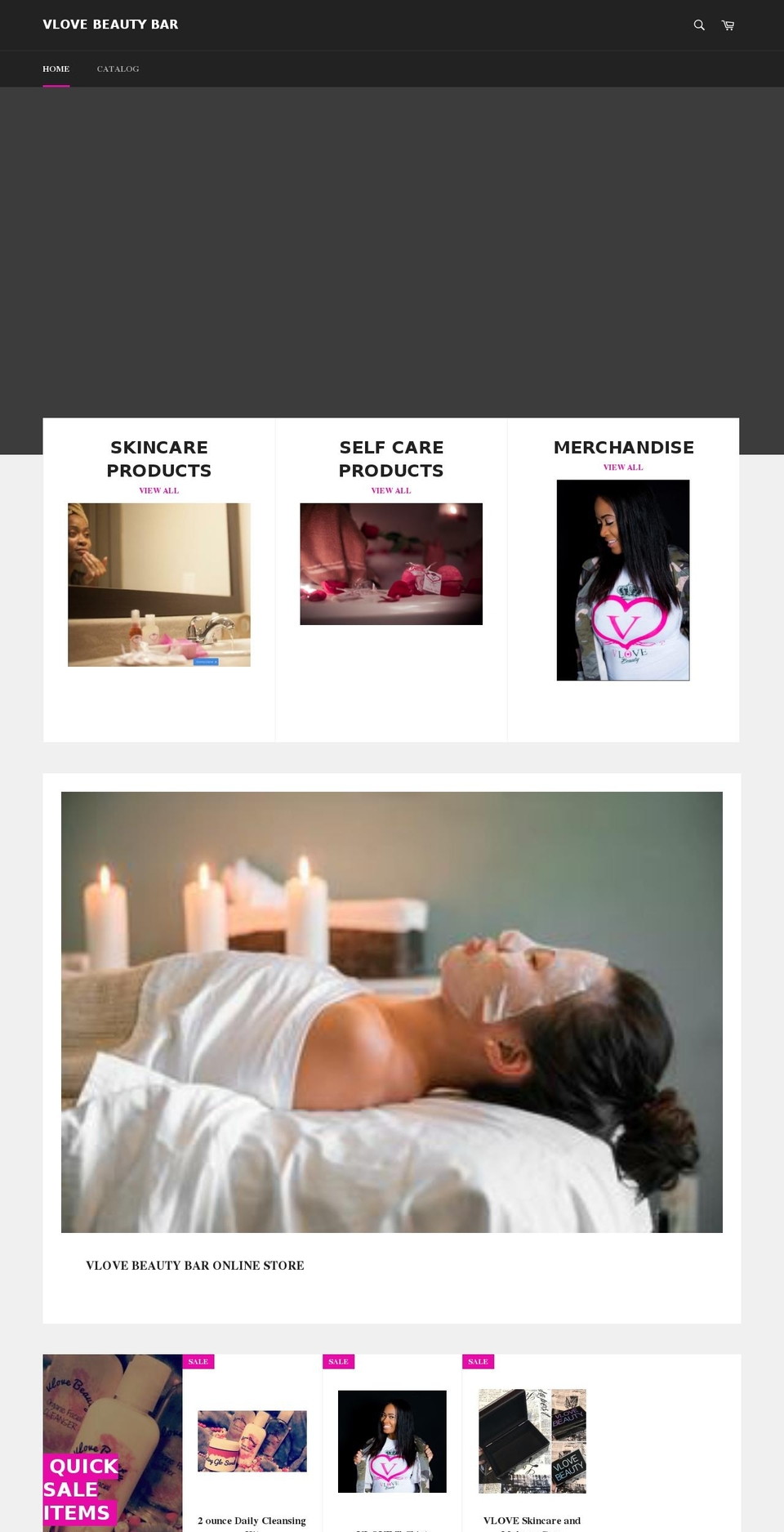vlovebeautybar.com — Shopify storefront screenshot