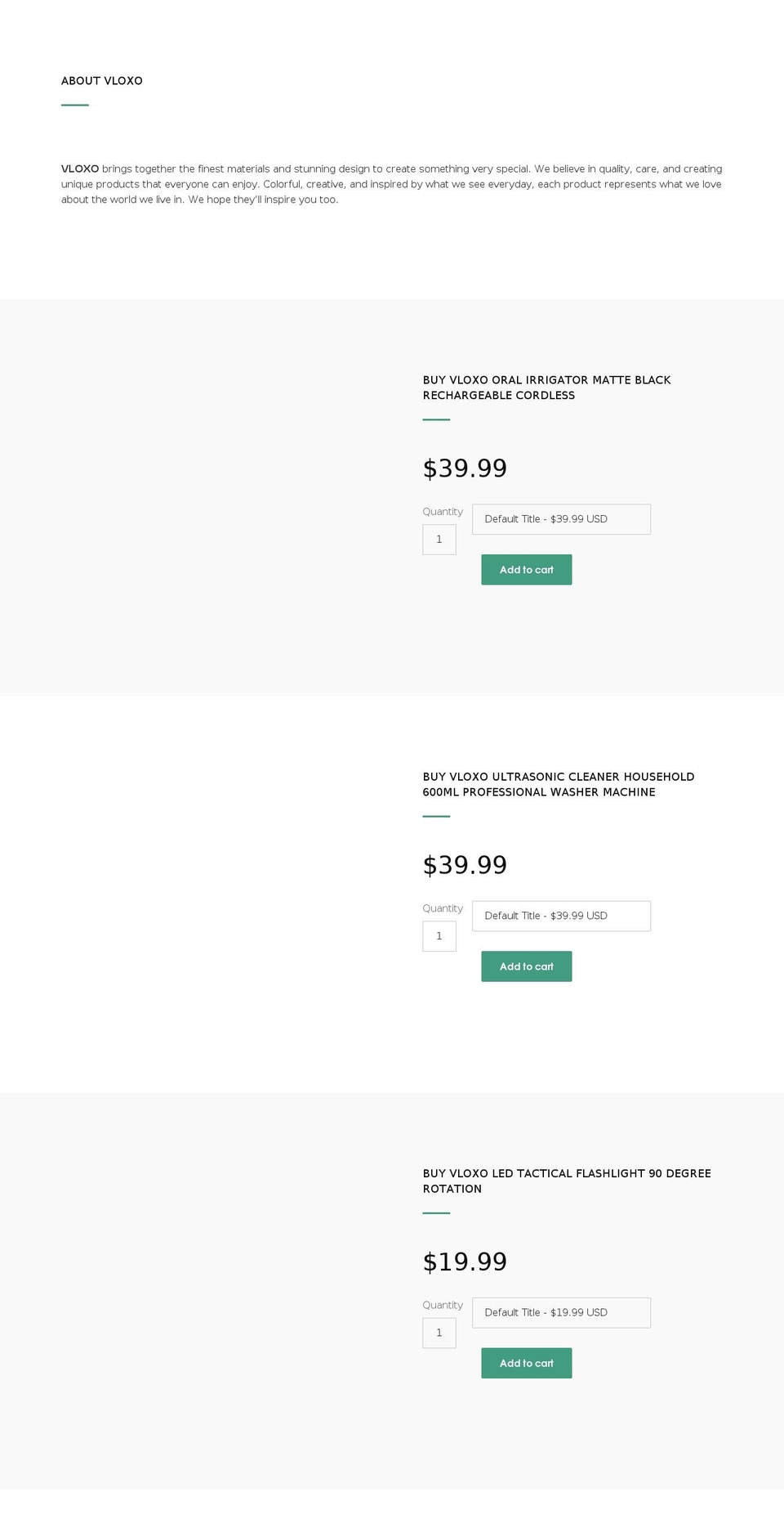 vloxo.net shopify website screenshot