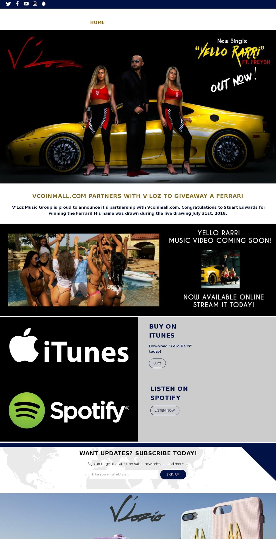 vlozmusic.com shopify website screenshot