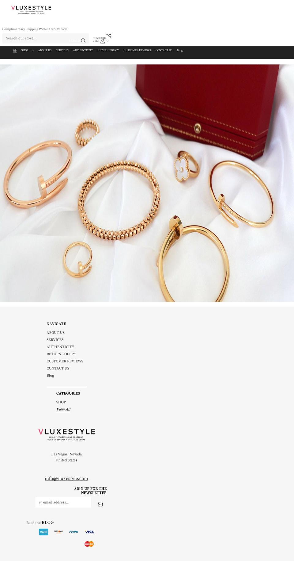 vluxestyle.com — Shopify storefront screenshot
