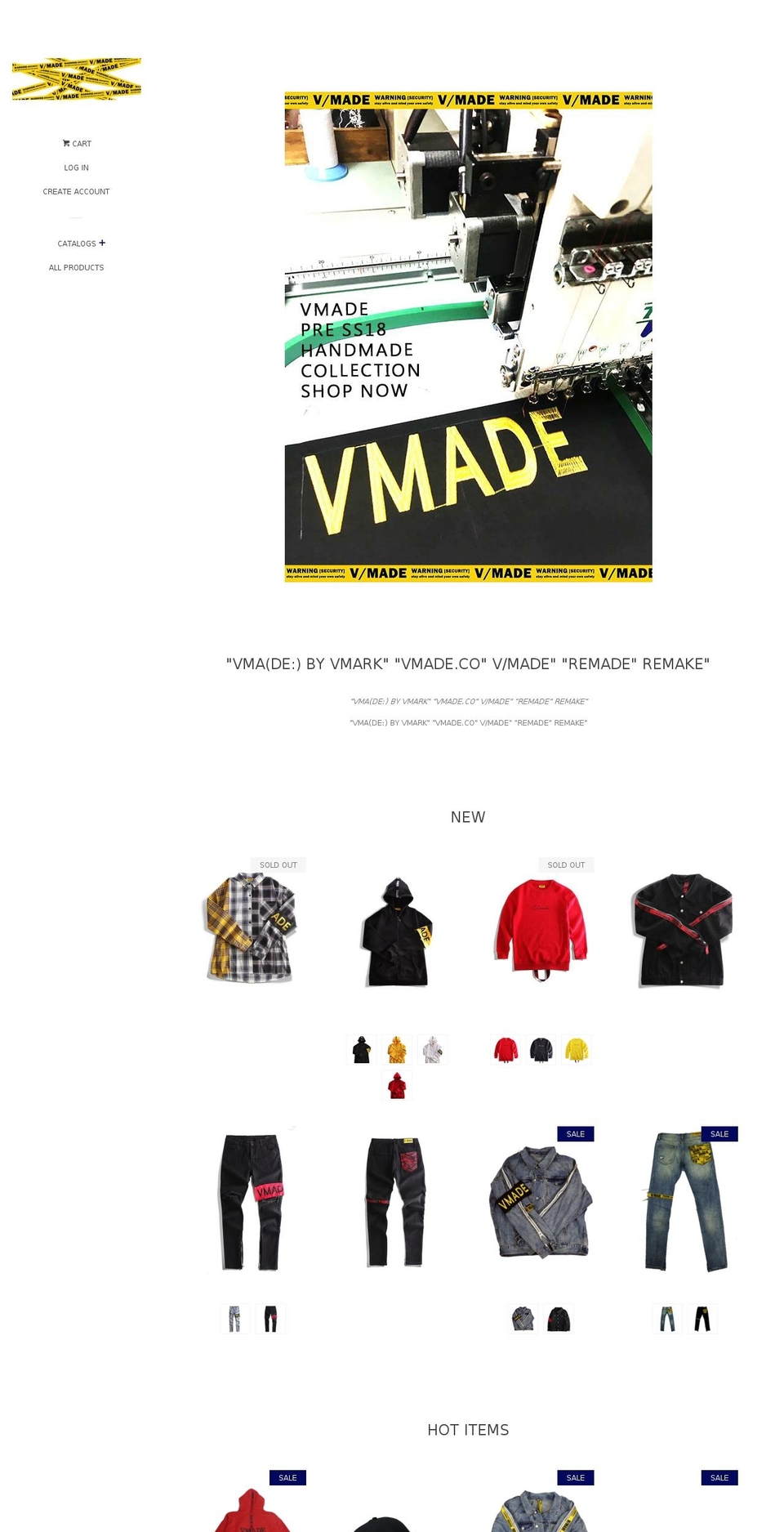 vmadeofficial.net shopify website screenshot