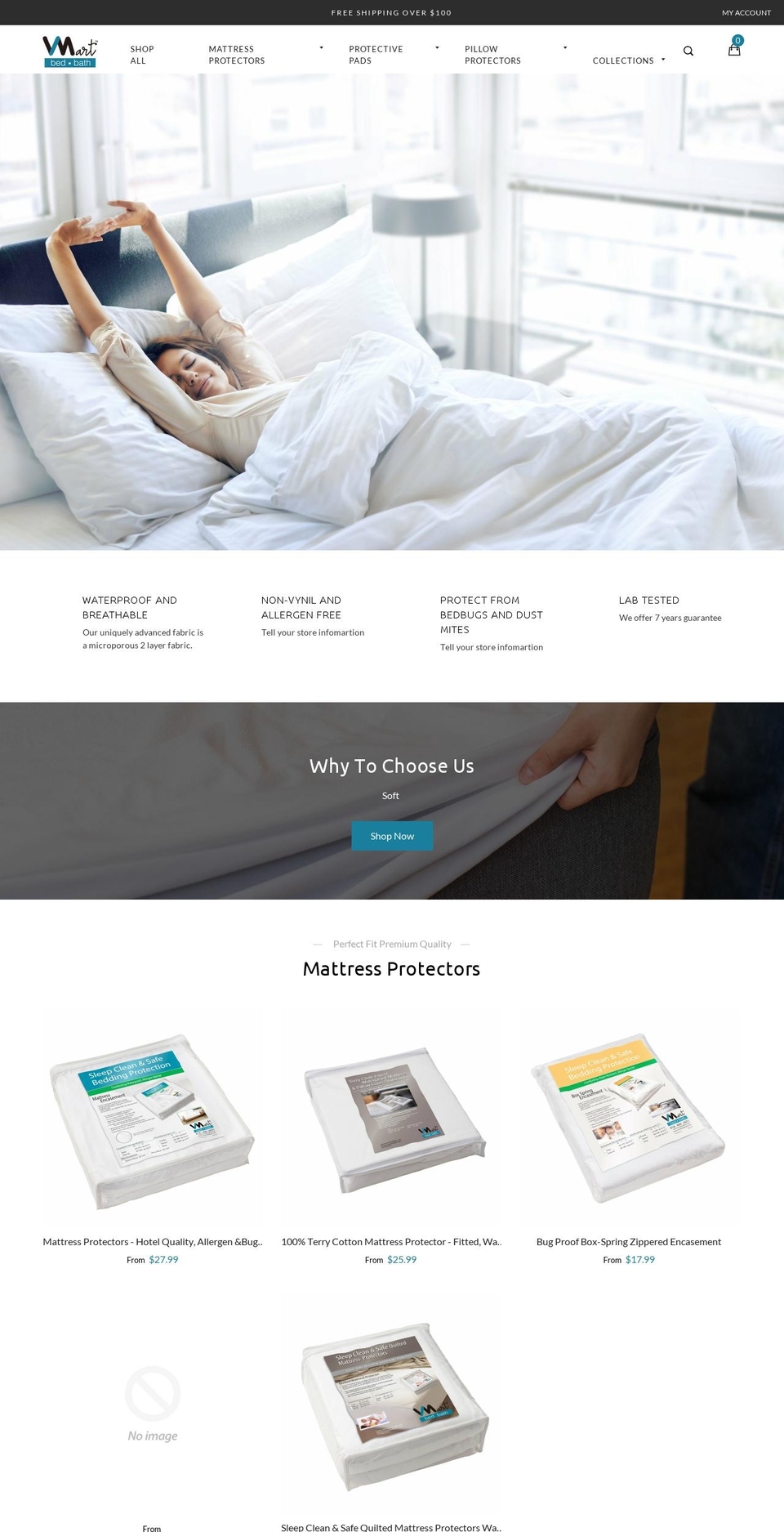 vmartbedandbath.com shopify website screenshot