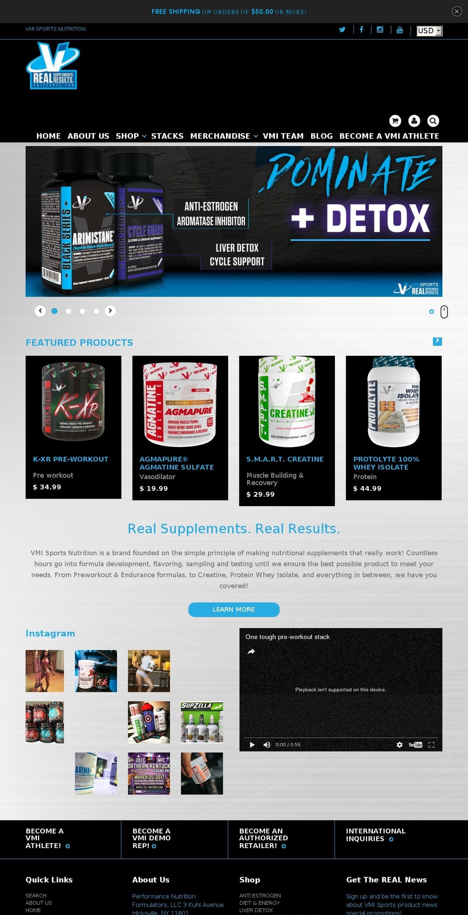 vmisports.com shopify website screenshot