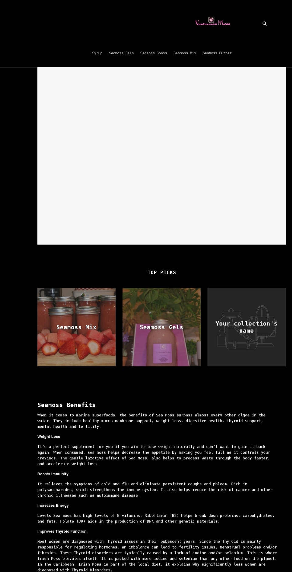 vmommasmoss.com shopify website screenshot