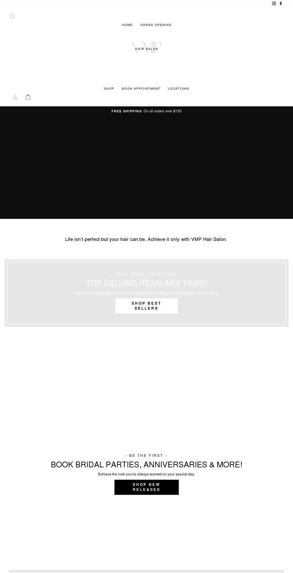 vmphairsalon.com shopify website screenshot