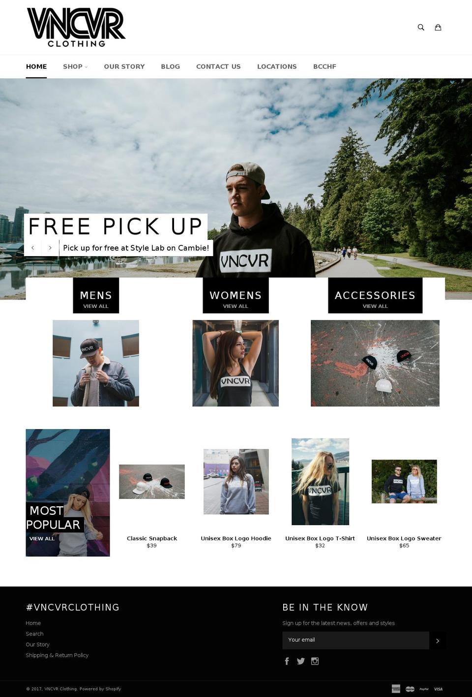 vncvrclothing.com shopify website screenshot