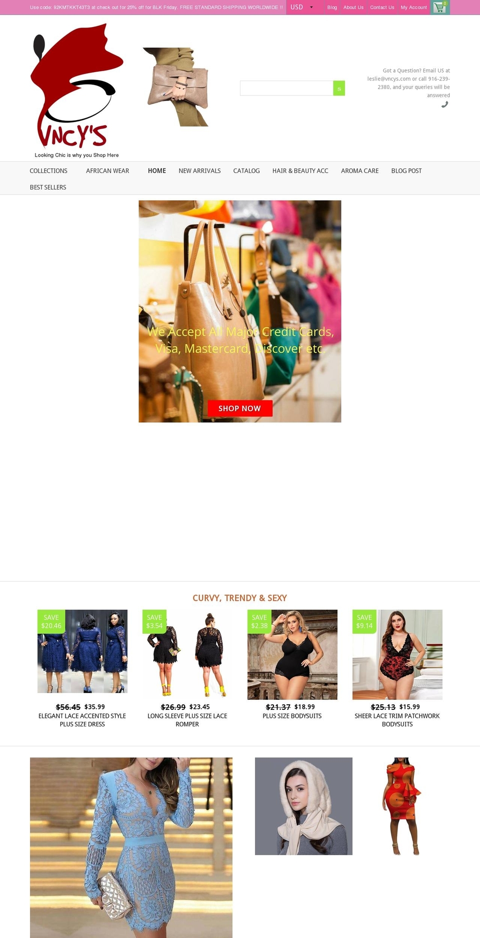 vncys.com — Shopify storefront screenshot