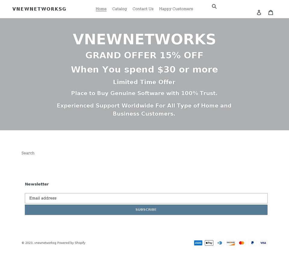 vnewnetworks.com shopify website screenshot