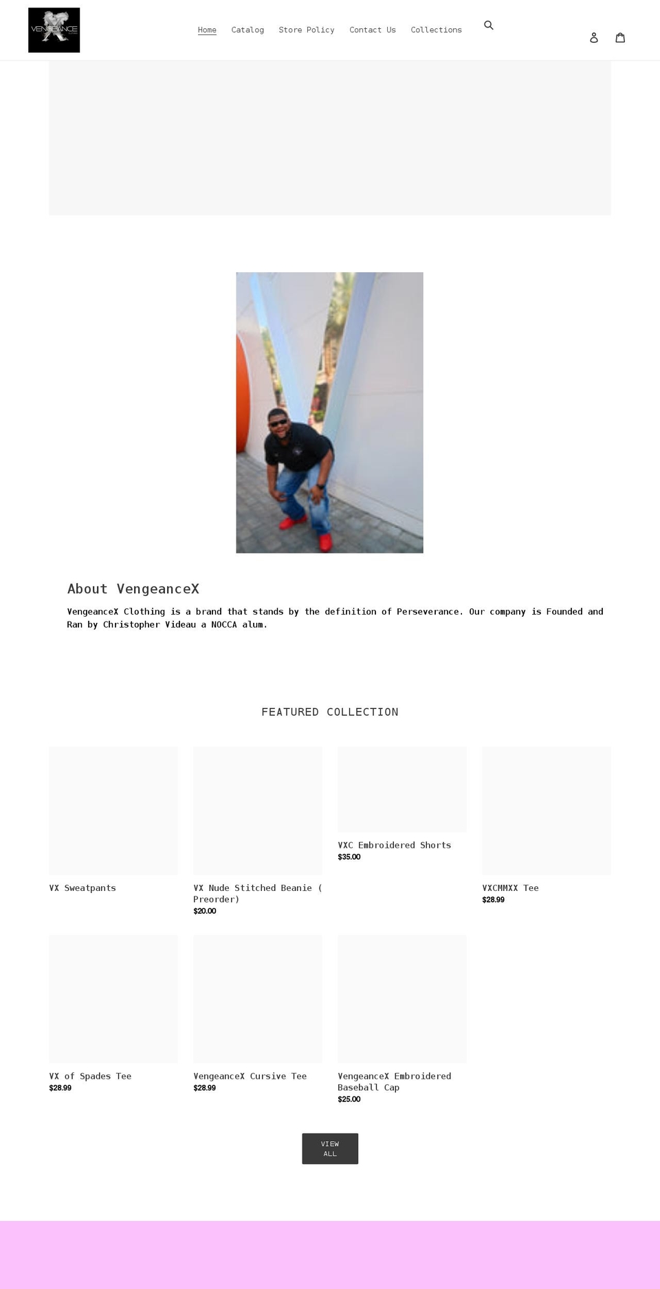 vngeancex.com shopify website screenshot