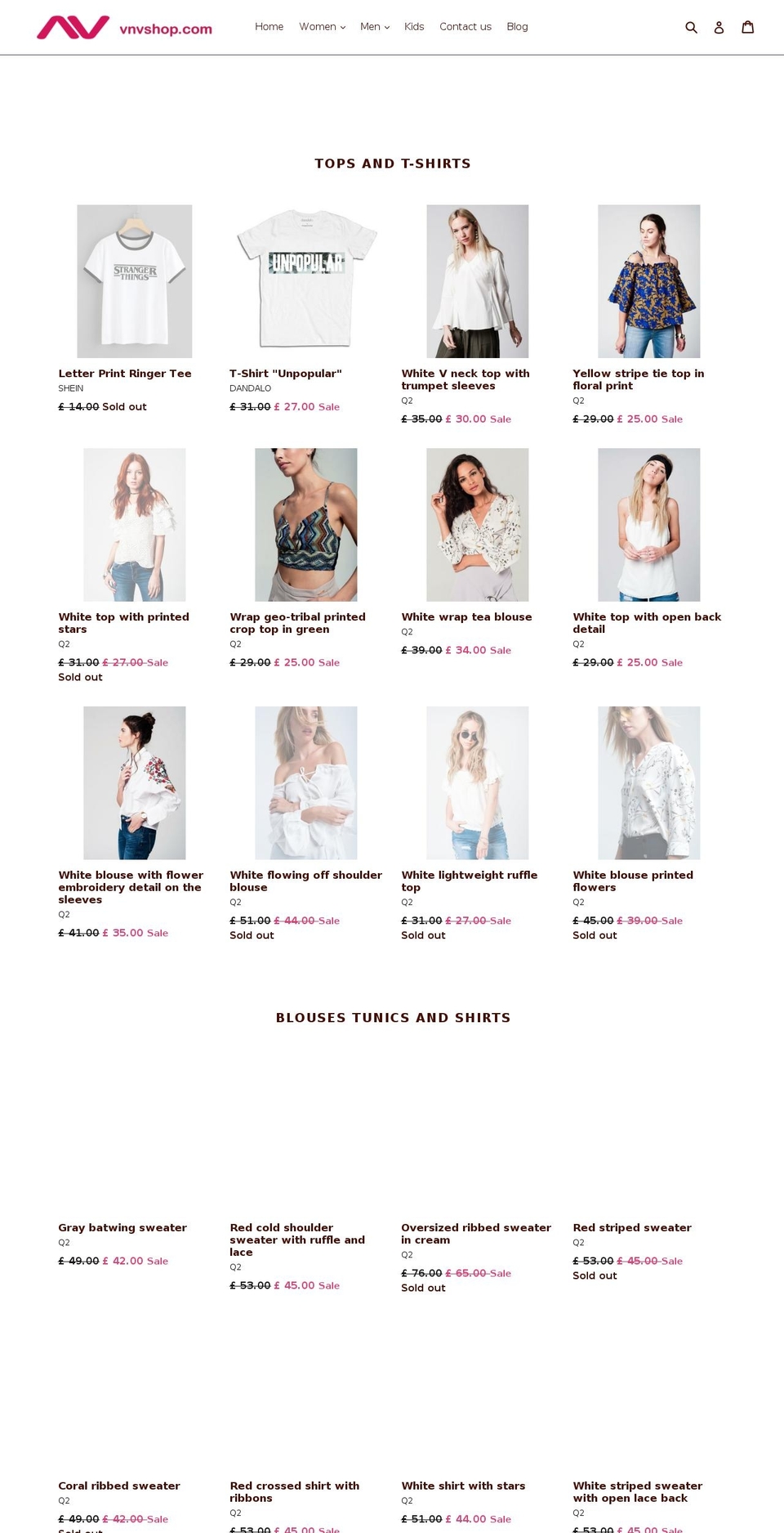 vnvshop.com — Shopify storefront screenshot