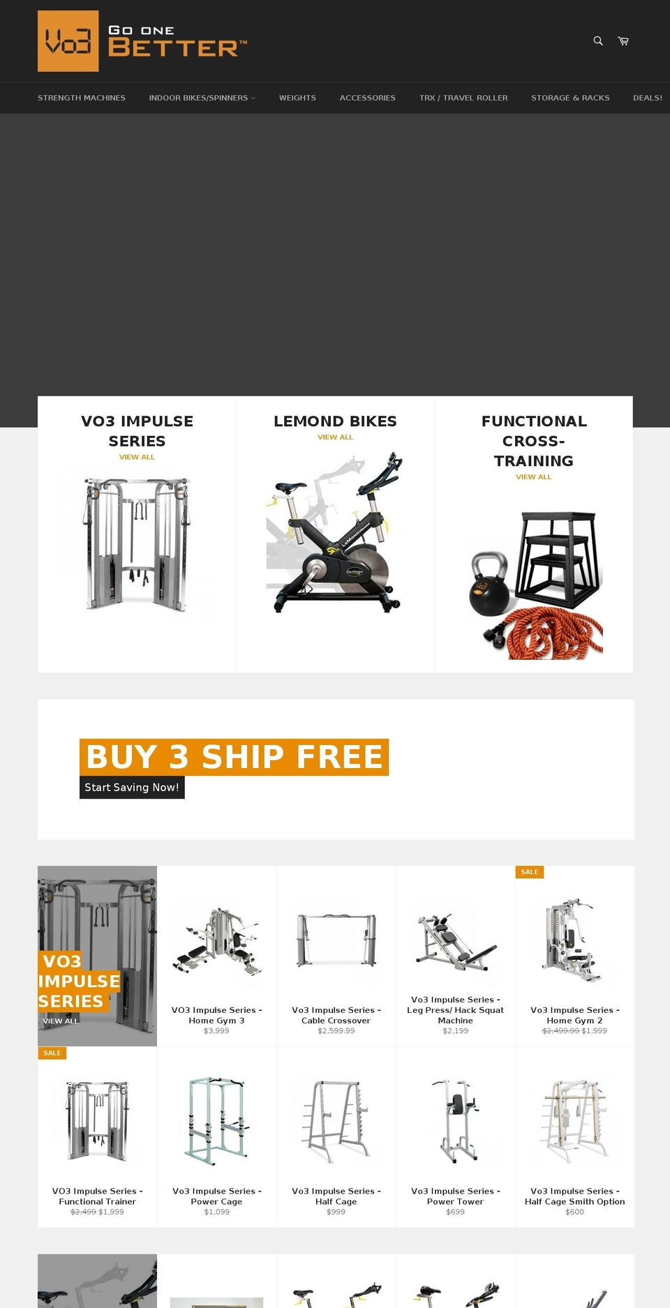 vo3fitness.com shopify website screenshot