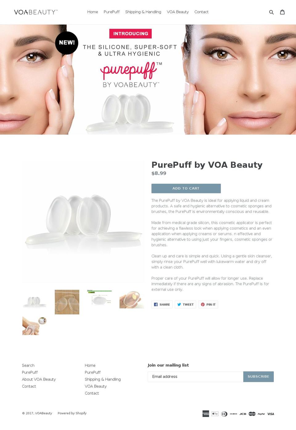 voabeauty.com shopify website screenshot