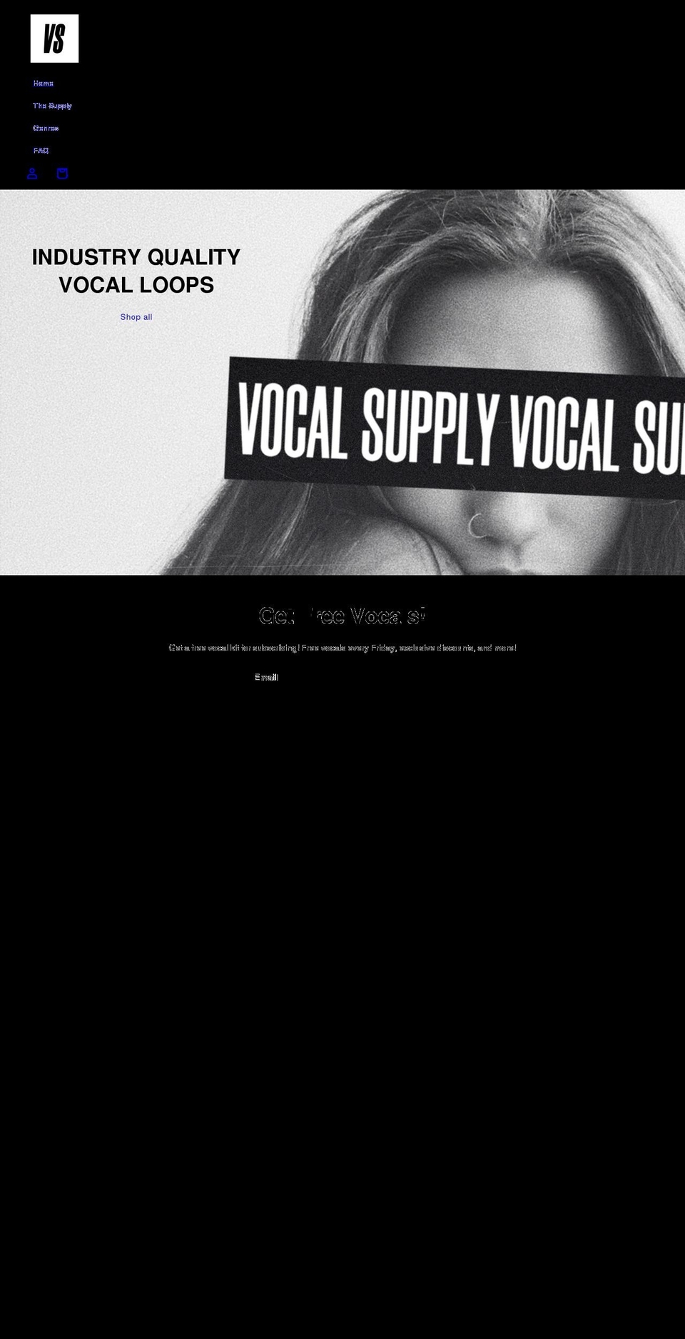 vocalsupply.com shopify website screenshot
