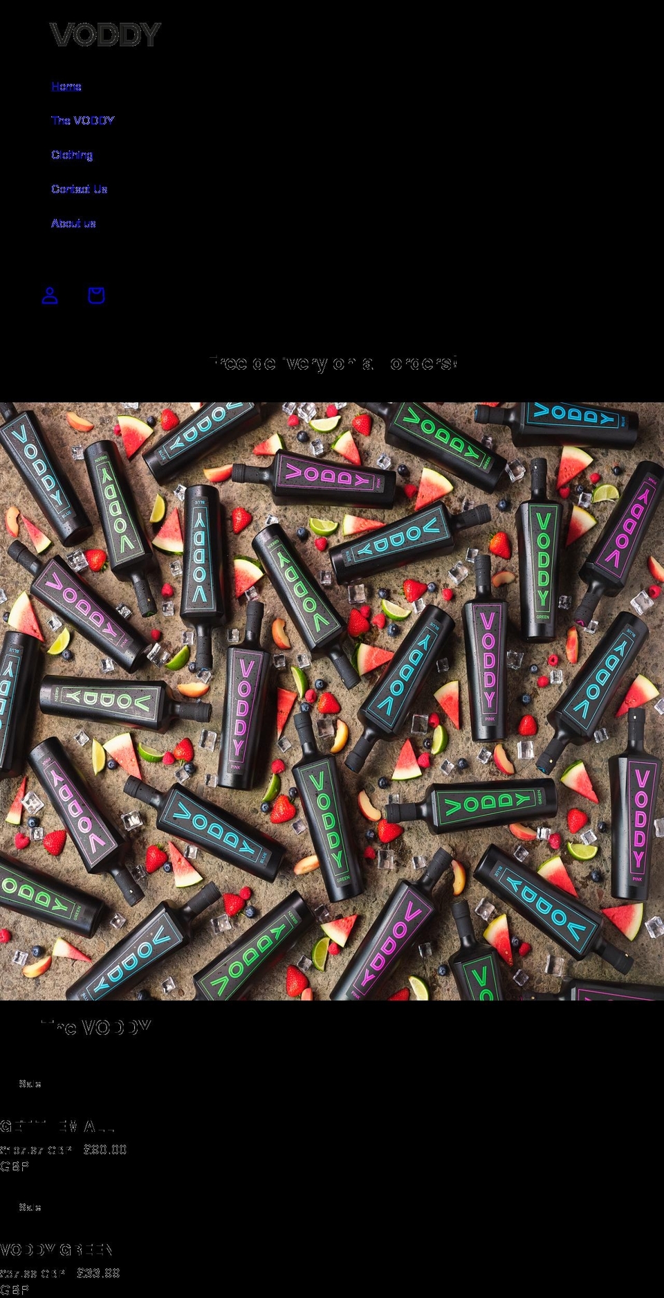 voddy.co.uk shopify website screenshot