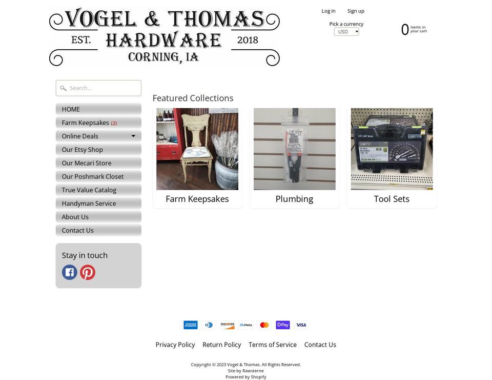 vogelthomas.com shopify website screenshot