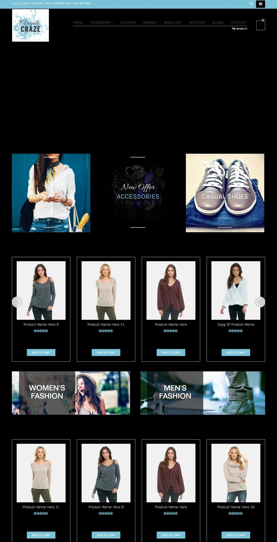 vogue-craze.myshopify.com shopify website screenshot