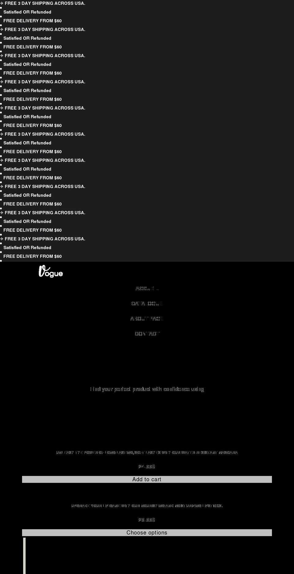 vogue.black shopify website screenshot