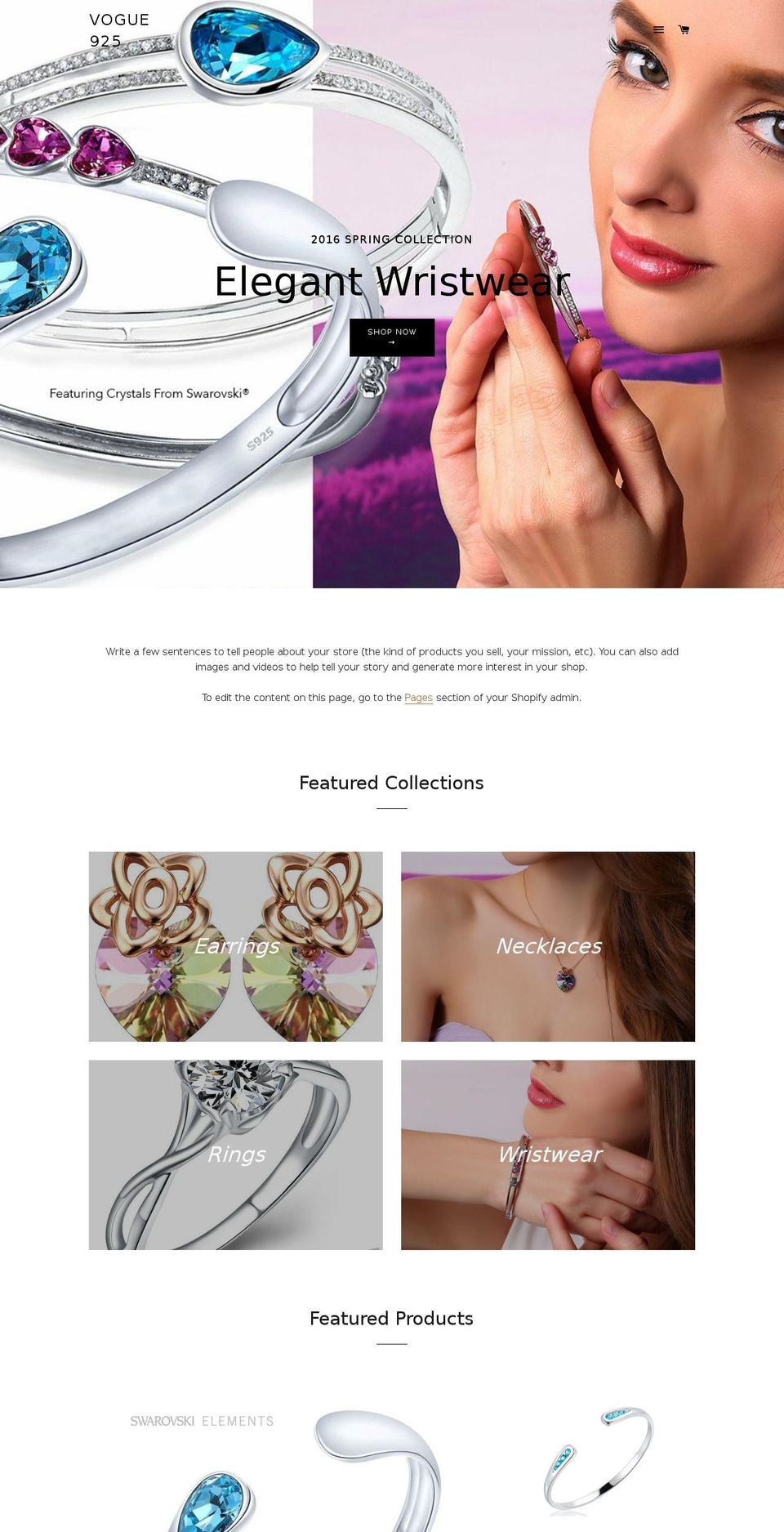 vogue925.com shopify website screenshot