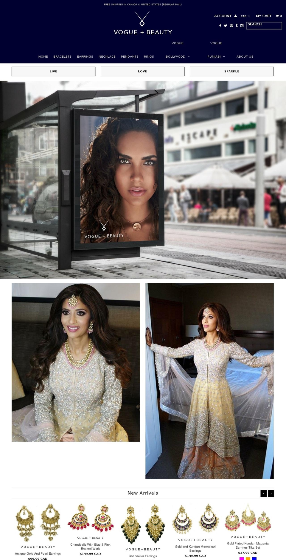 vogueandbeauty.com shopify website screenshot