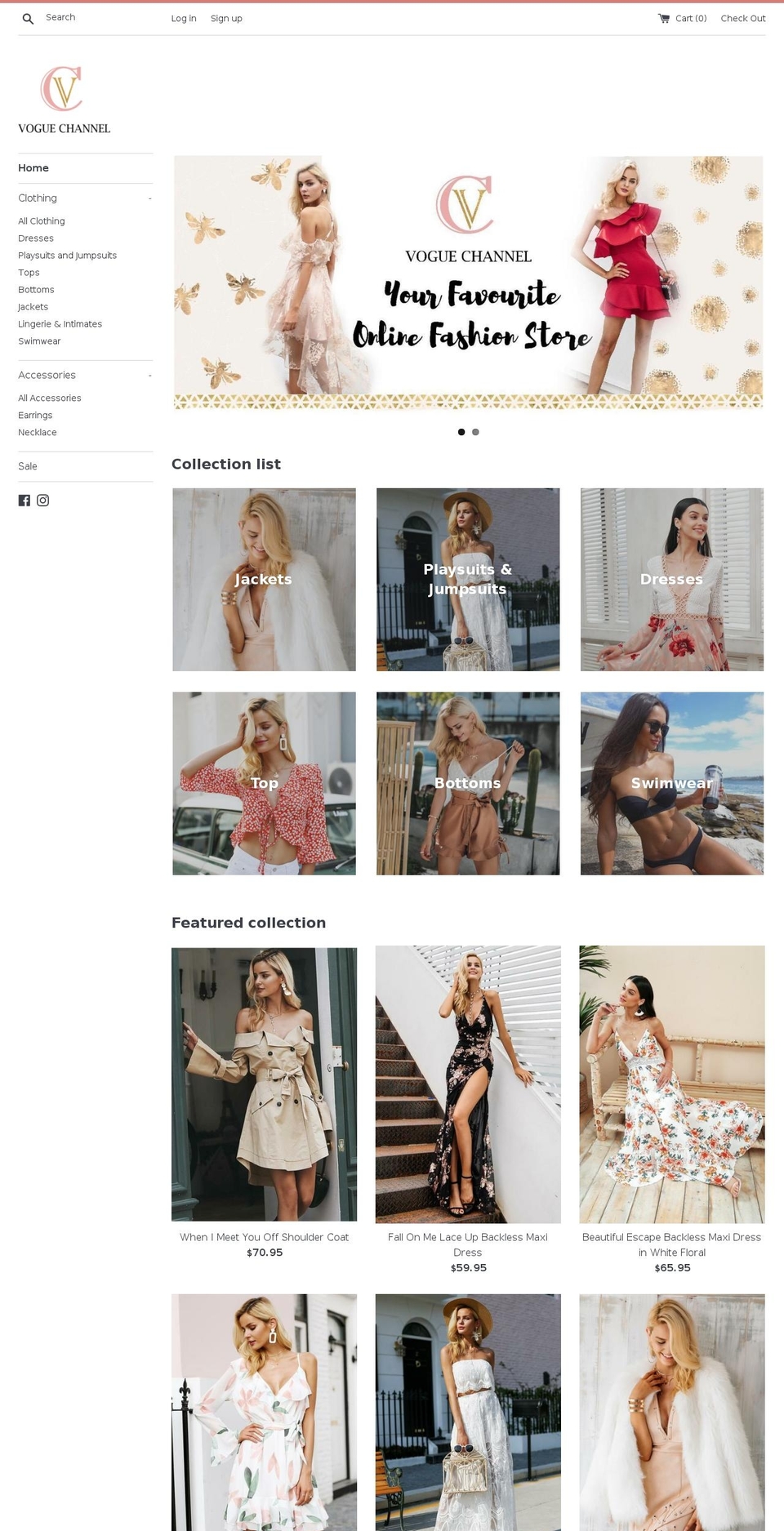 voguechannel.com — Shopify storefront screenshot