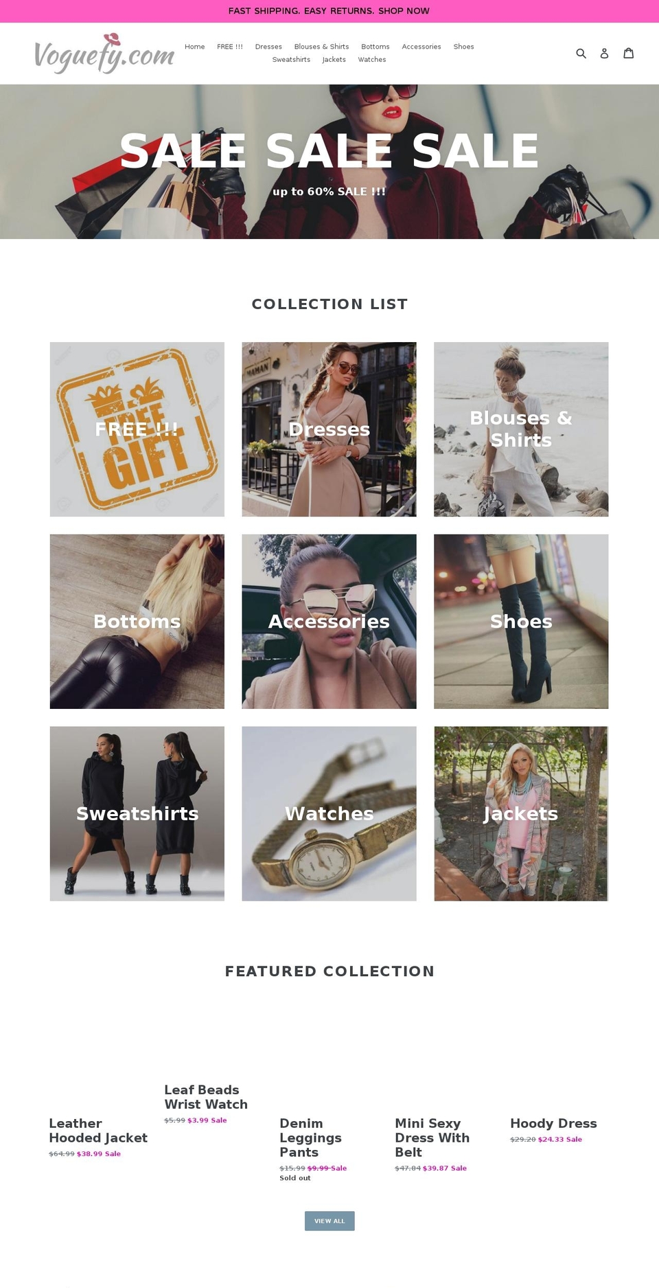 voguefy.com — Shopify storefront screenshot