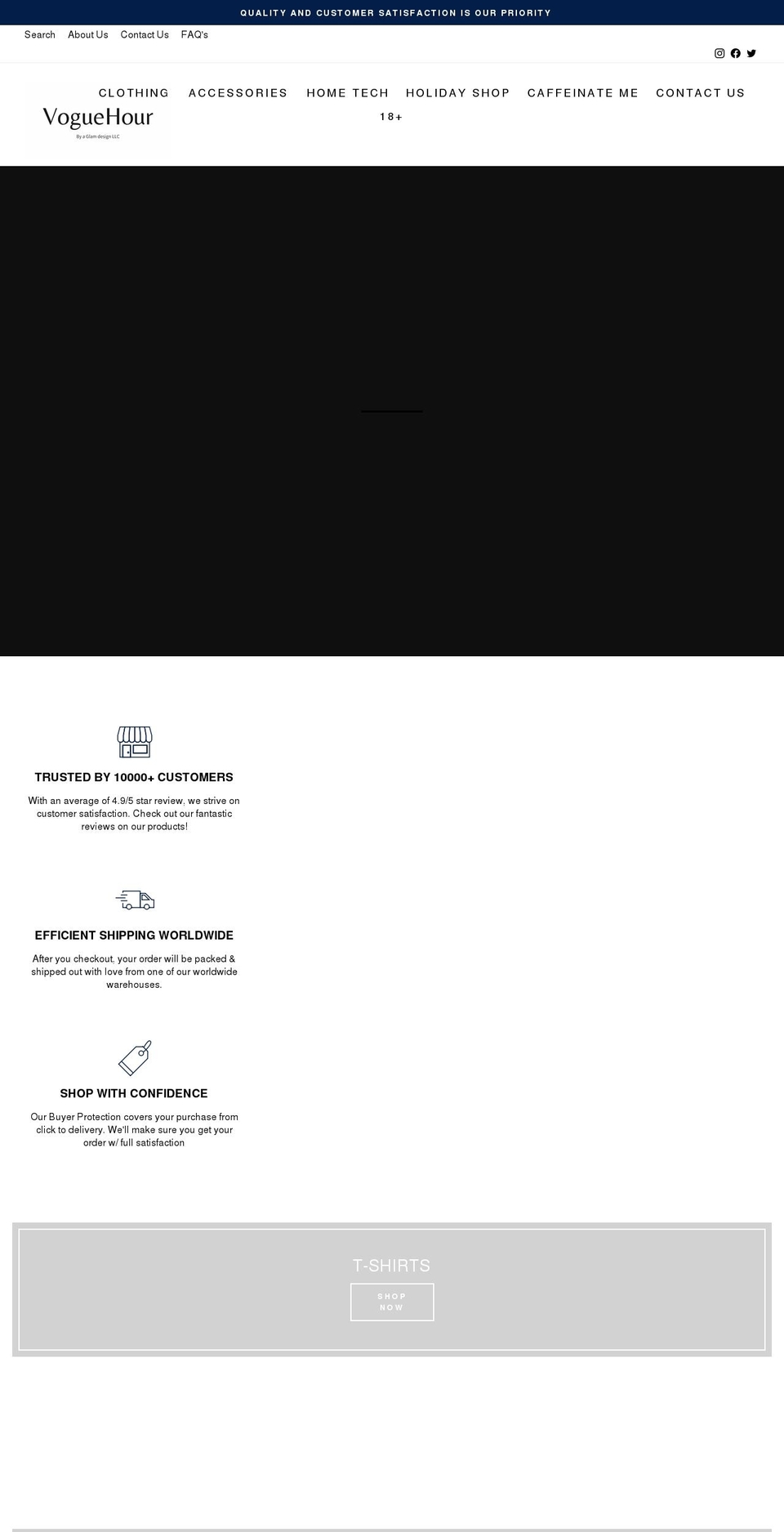 Custom v Shopify theme site example voguehour.com