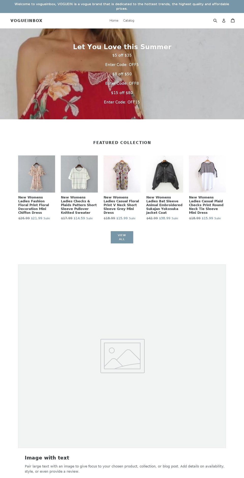 vogueinbox.com shopify website screenshot