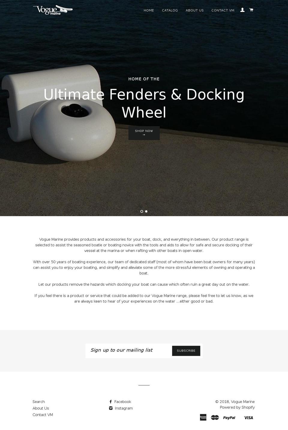 voguemarine.com.au shopify website screenshot