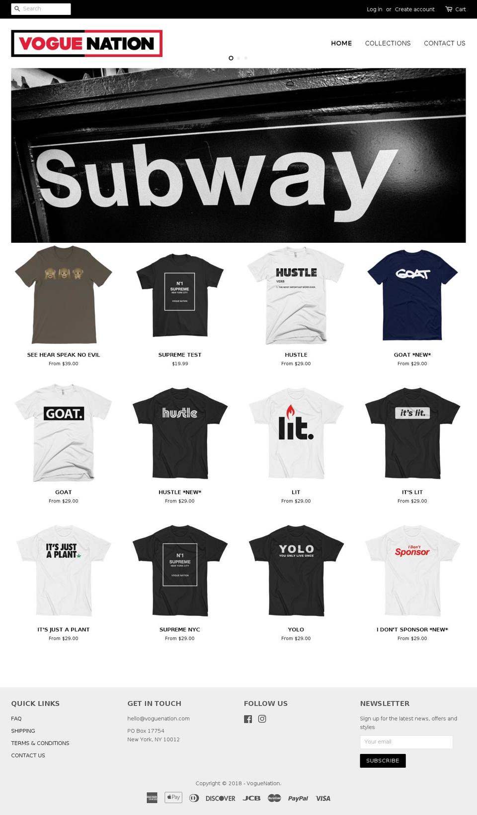 voguenation.com — Shopify storefront screenshot